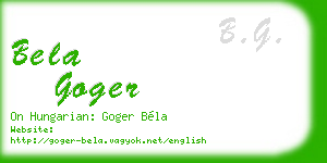 bela goger business card